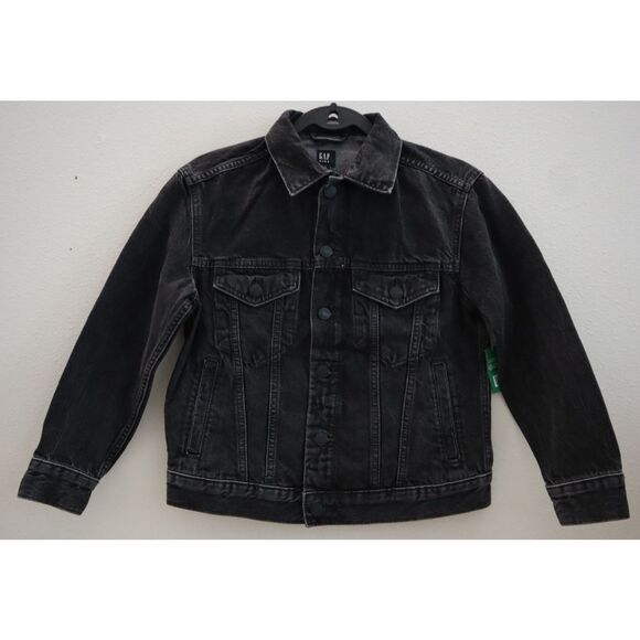 Gap Kids 453352-001 Unisex Sz M (8) Black Organic Cotton Icon Denim Jacket - Picture 1 of 7